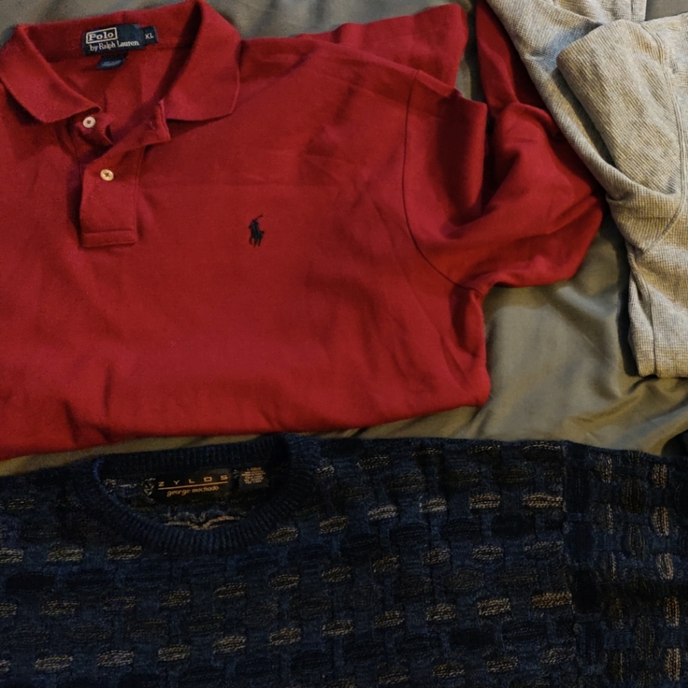 4 long sleeve mens bundle.. Ralph Lauren Polo and others... 3 (XLs) and 1 (XL)